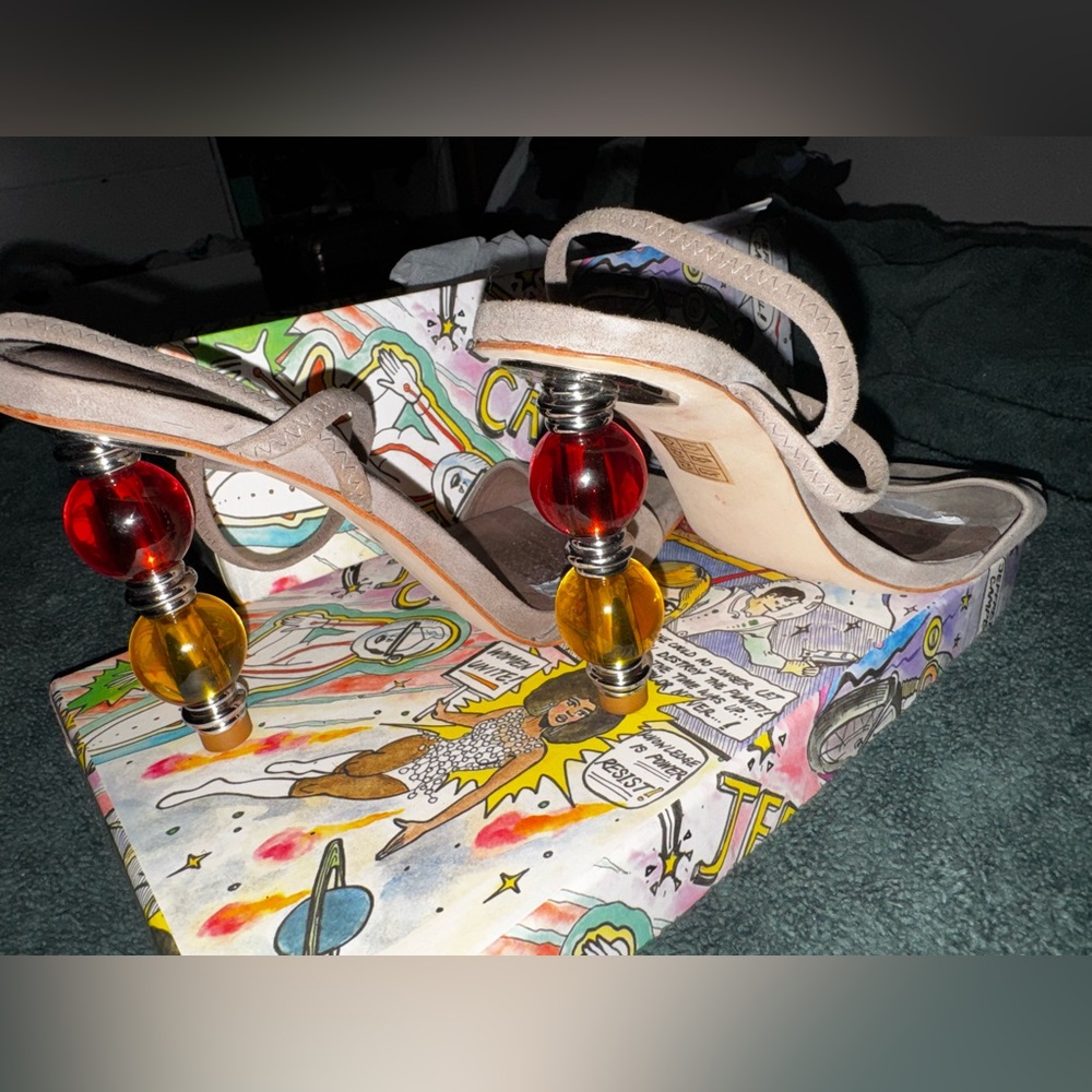 Jeffrey Campbell Multicolor Heels with Red and Yellow Accents